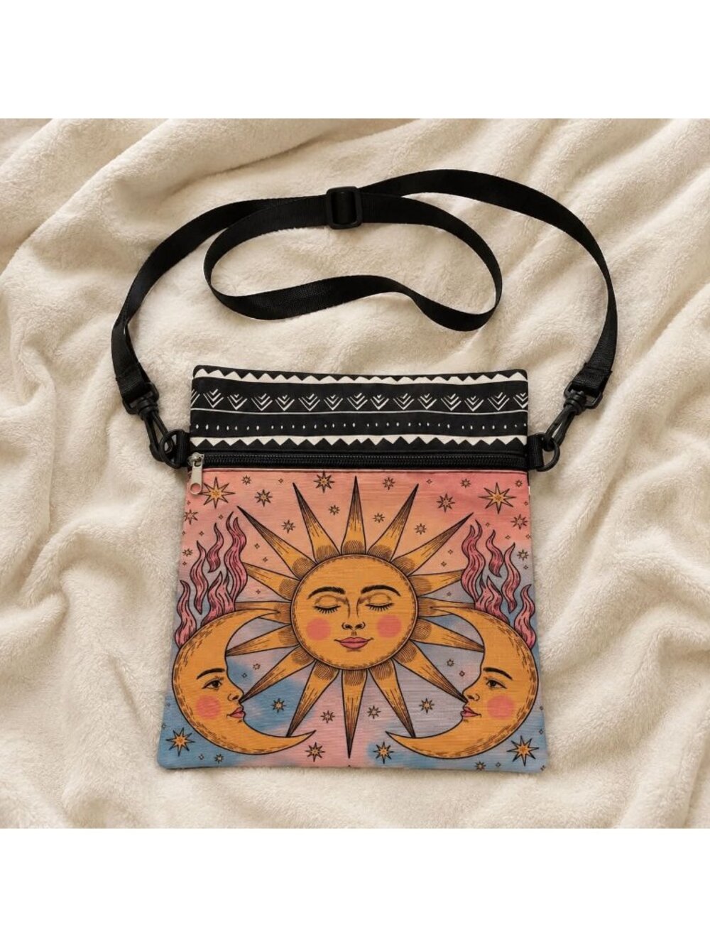 Celestial Sun and Moon Crossbody Bag